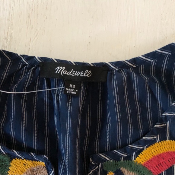 Madewell Embroidered Floral Fable Peasant Top - Picture 6 of 7